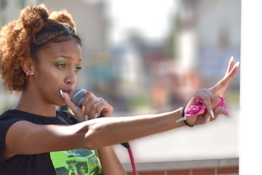 singer at outdoor concert